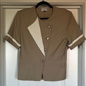 Kasper Women's Tan Blazer with White Accents